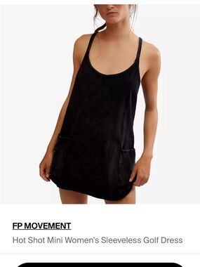 FP Movement by Free People Black Sleeveless Hot Shot Mini Dress